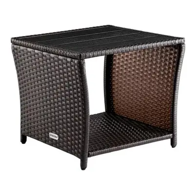 Deuba Vedis rattan asztal 45x45x40cm - barna