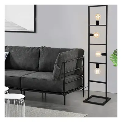 [lux.pro] Állólámpa Plauen nappali megvilágítás lámpa design 4 foglalat 142.5 x 31 cm fekete