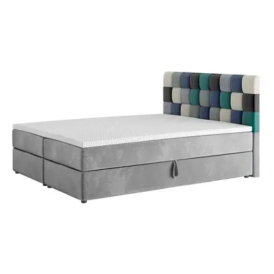 APPLE boxspring kárpitozott ágy + Fedő, 160x200, itaka 14/kék