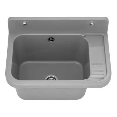 Sink Quality Universe, univerzális műanyag mosogató 50x34x31 cm + szifon, 1 kamrás, szürke, SKQ-