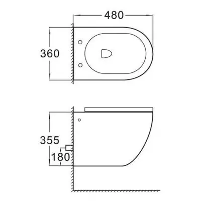 Akasztókészlet GEBERIT Duofix Basic + WC LENA Perem nélküli 48 x 36 cm + lassan eső deszka Slim,