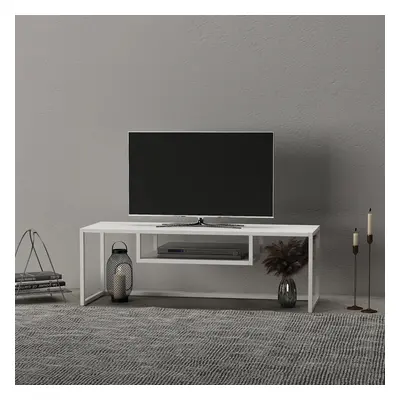 [en.casa] TV-állvány Isokyrö fém 120x40x40 cm fehér