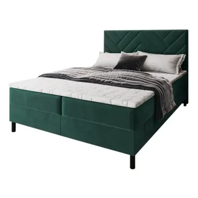 ROKOS kárpitozott boxspring ágy + topper, 180x200, monolith 37