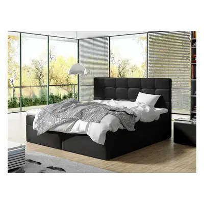 Zondo Franciaágy Boxspring 140 cm Cinara (öko-bőr Soft 011 + fekete). 1054103