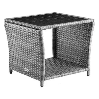 Deuba Vedis rattan asztal 45x45x40cm - szürke