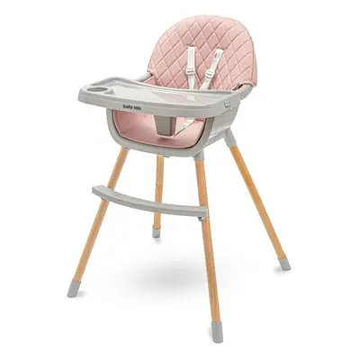 Etetőszék Baby Mix Freja wooden dusty pink