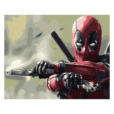 Festés számok szerint kép kerettel "Deadpool" 40x50 cm