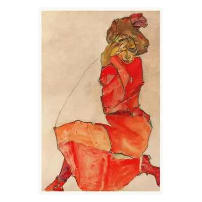 Reprodukció The Lady in Red, Egon Schiele