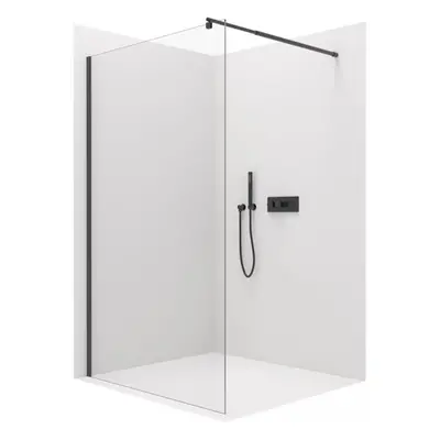 Cerano Onyx, Walk-in zuhany paraván 60x200 cm, 8mm átlátszó üveg, fekete profil, CER-CER-DY101B-