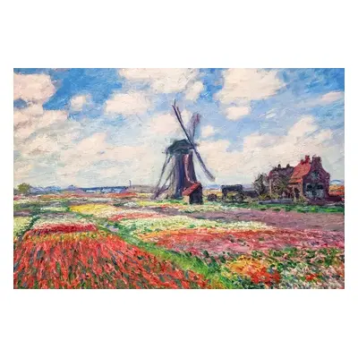 Reprodukció Tulip Fields with the Rijnsburg Windmill, 1886, Claude Monet