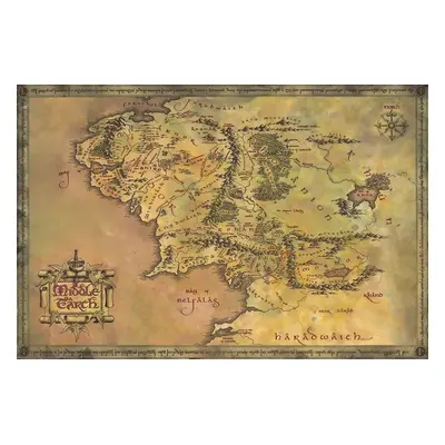 Plakát The Lord of the Rings - Map of the Middle Earth