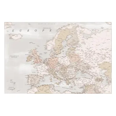 Térkép Detailed map of Europe in rustic style, Blursbyai