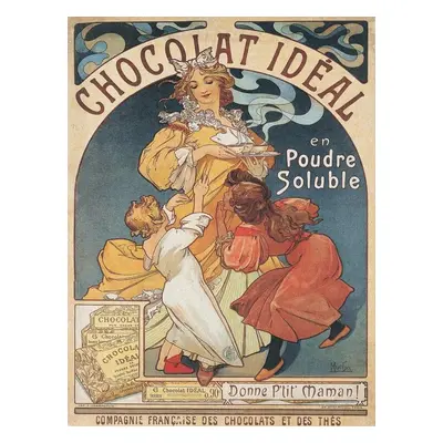 Reprodukció Chocolat Ideal Chocolate Advert, Alfons Mucha