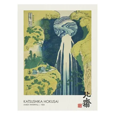 Reprodukció Amida Waterfall (1830), Katsushika Hokusai