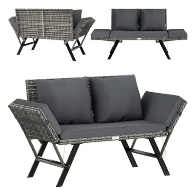 Deuba Kerti rattan pad 176x56x81 cm - szürke