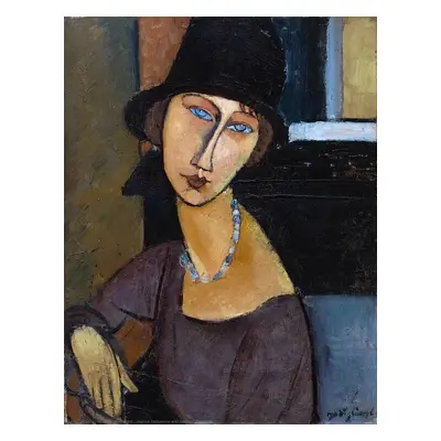 Reprodukció Jeanne Hebuterne wearing a hat, Amedeo Modigliani