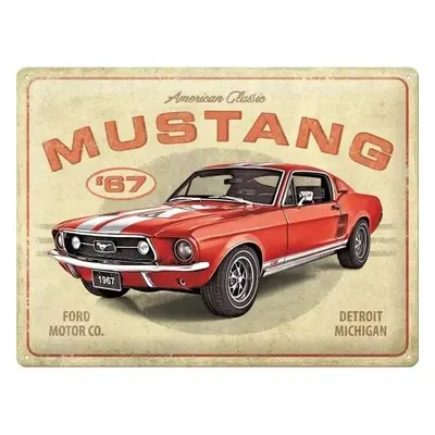 Fém tábla Ford Mustang - GT 1967 Red