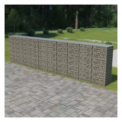 vidaXL horganyzott acél gabion fal fedéllel 600 x 50 x 150 cm