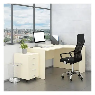 Irodabútor garnitúra SimpleOffice 2, 140 cm, jobb, nyír