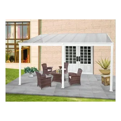 alumínium pergola LANITPLAST WALL 53 fehér + clear PC LG2132