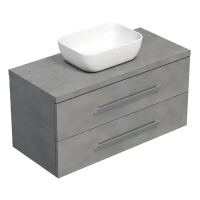 Fürdőszobaszekrény lappal Naturel Cube Way 100x53x46 cm beton matt CUBE461003BESAT45