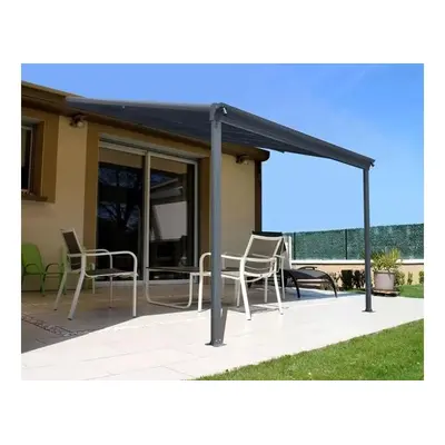 alumínium pergola LANITPLAST WALL 33 antracit + clear PC LG2086