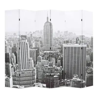 vidaXL fekete-fehér New York mintás paraván 228 x 170 cm