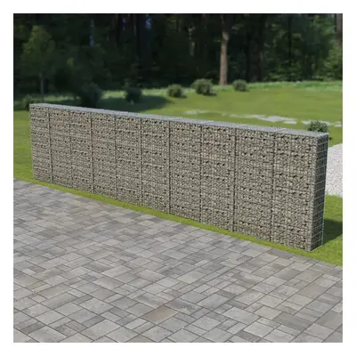 vidaXL horganyzott acél gabion fal fedéllel 600 x 30 x 150 cm