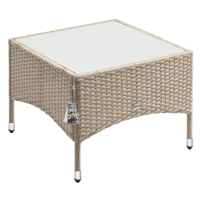 Deuba Rattan asztal 58x58x42 cm - bézs színű