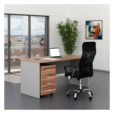 Irodabútor garnitúra SimpleOffice 1, 160 cm, dió / szürke