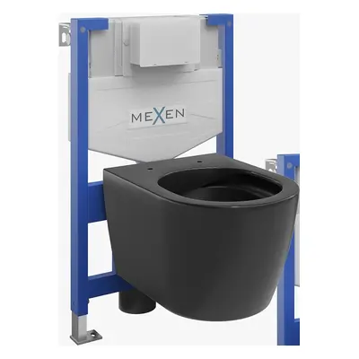 Mexen Fenix XS-F, rejtett modul és függő WC Carmen, fekete matt, 6803388XX85