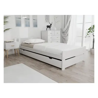 IKAROS DOUBLE ágy 90 x 200 cm, fehér Ágyrács: Lamellás ágyrács, Matrac: Deluxe 10 cm matrac