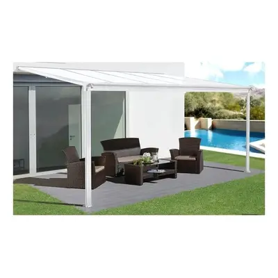 alumínium pergola LANITPLAST WALL 33 fehér + bronz PC LG2121