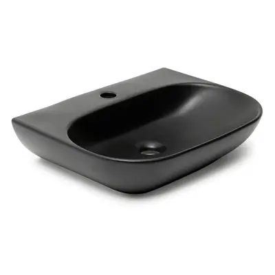 Washbasin SAT Brevis 50x38,5 cm without overflow, black SATBRE5038RBKM