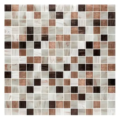 Üvegmozaik Premium Mosaic barna 33x33 cm fényes MOSJ20MIXBR