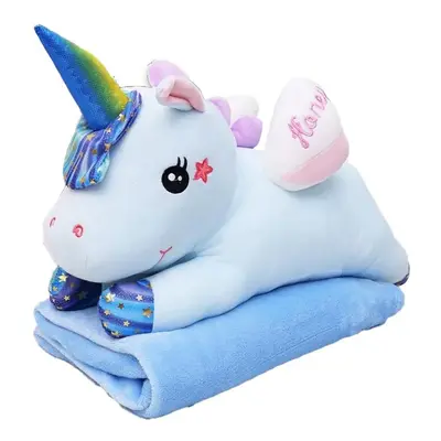 UNICORN kék plüss benne babatakaróval