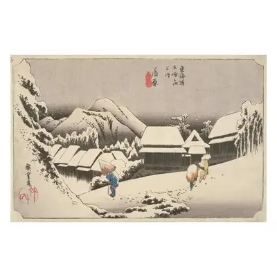 Reprodukció Evening Snow at Kambara, No.16, Ando or Utagawa Hiroshige