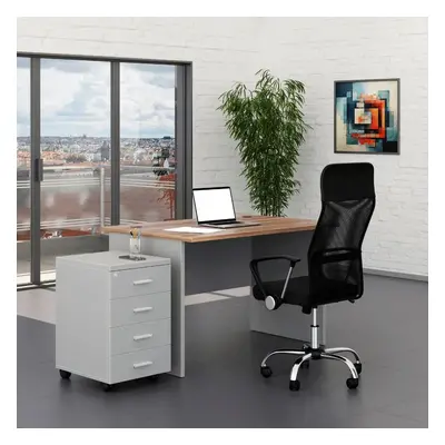 Irodabútor garnitúra SimpleOffice 1, 120 cm, szürke / dió