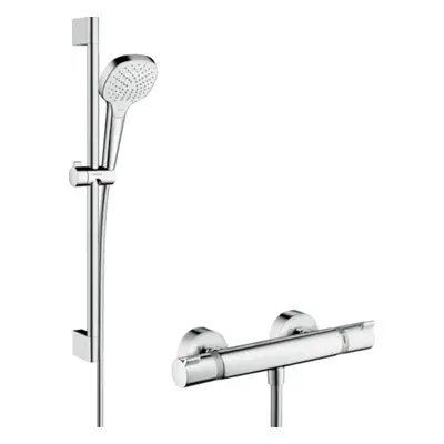 Zuhanyrendszer Hansgrohe Raindance Select E termosztatikus csapteleppel fehér / króm 27081400