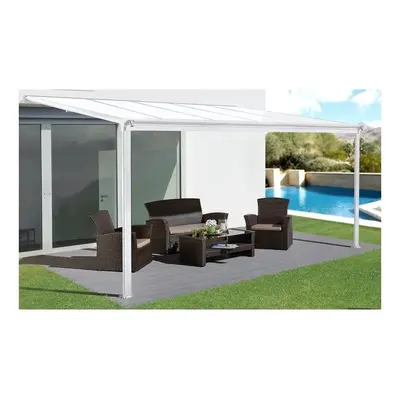 alumínium pergola LANITPLAST WALL 33 fehér + opal PC LG2119