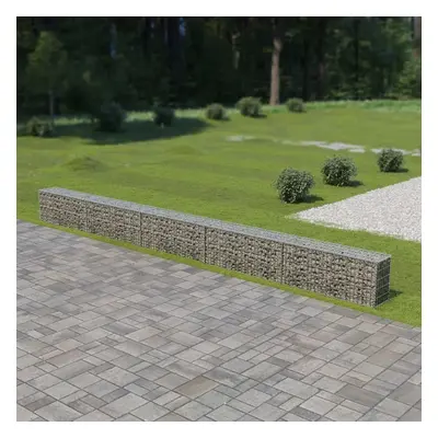 vidaXL horganyzott acél gabion fal fedéllel 600 x 30 x 50 cm