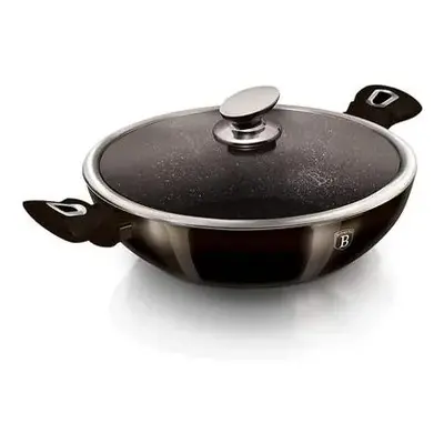 BerlingerHaus Wok fedővel (30 cm) Metallic Line Shiny Black Edition BH/7115