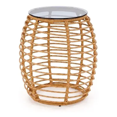 Barrel kerti asztal, rattan