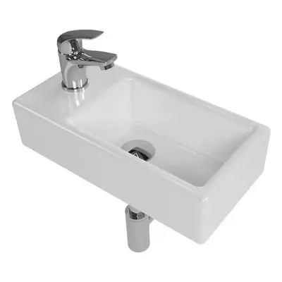 Bathroom set with Brevis basin left, faucet, siphon, waste and valves KSETBRE2L