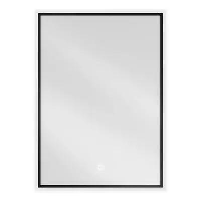 Mexen Erma, LED fürdoszobai tükör háttérvilágítással és fekete kerettel 50x70 cm, 6000K, páramen