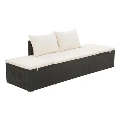 vidaXL fekete polyrattan kerti ágy 195 x 60 cm