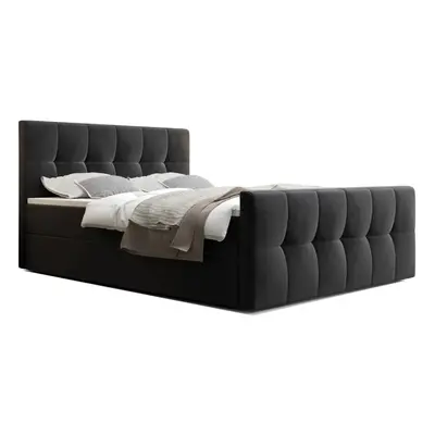 HATAN kárpitozott boxspring ágy, 90x200, monolith 97, jobb