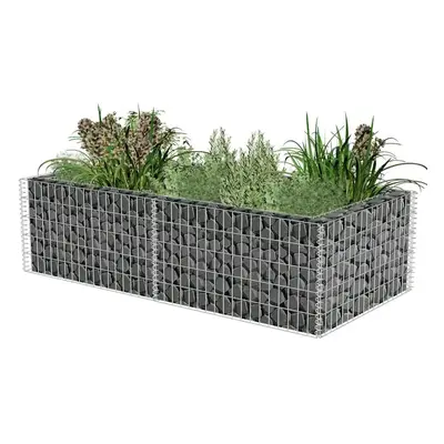 vidaXL horganyzott acél gabion virágtartó 180 x 90 x 50 cm