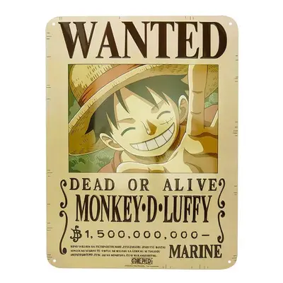 Fém tábla One Piece - Luffy Wanted New World