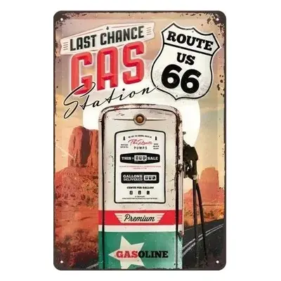 Fém tábla Route 66 - Gas Station